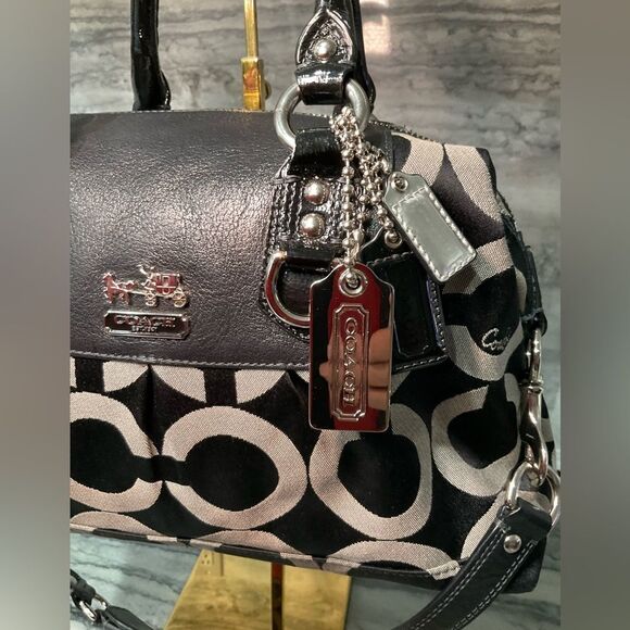 COACH MADISON PHOEBE CLOTH SATCHEL EUC - Picture 14 of 16